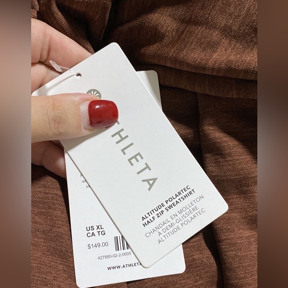 ATHLETA Altitude Polartec Half Zip Sweatshirt // Mahogany Heather - Picture 10 of 15